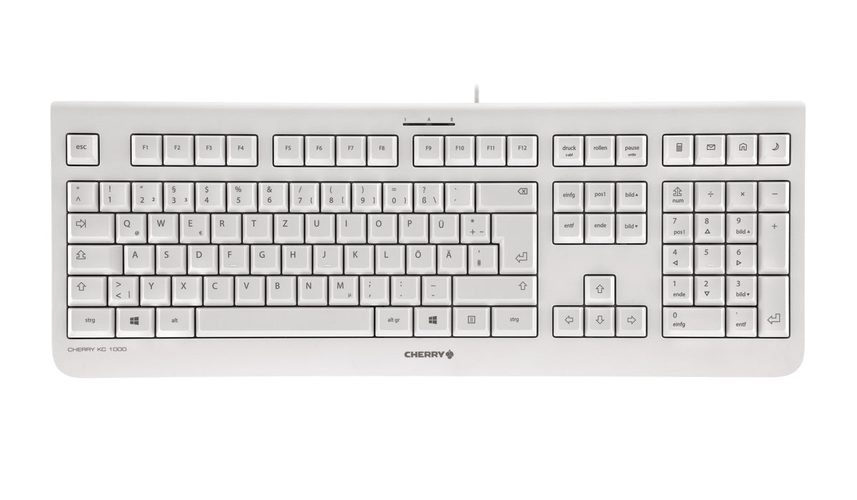 CHERRY KC 1000 tangentbord Universal USB QWERTY Nordic Grå