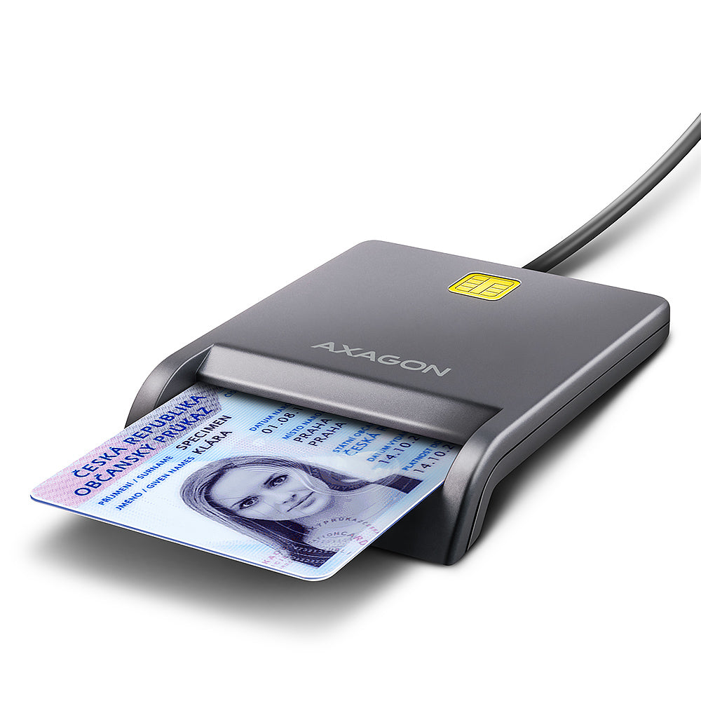 Axagon CRE-SM3T USB Smart card Flat läsare smarta kort inomhus USB 2.0 Svart