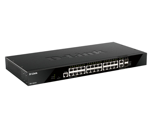 D-Link DGS-1520-28/E nätverksswitchar hanterad L3 10G Ethernet (100/1000/10000) 1U Svart
