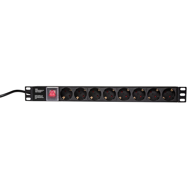 LogiLink PDU8C01 grenuttag 8 AC-utgångar 1U Svart