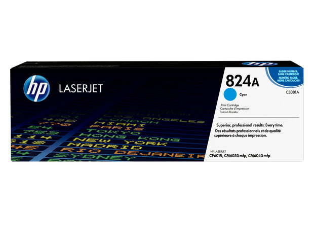 HP 824A cyan LaserJet-trumenhet tonerkassett