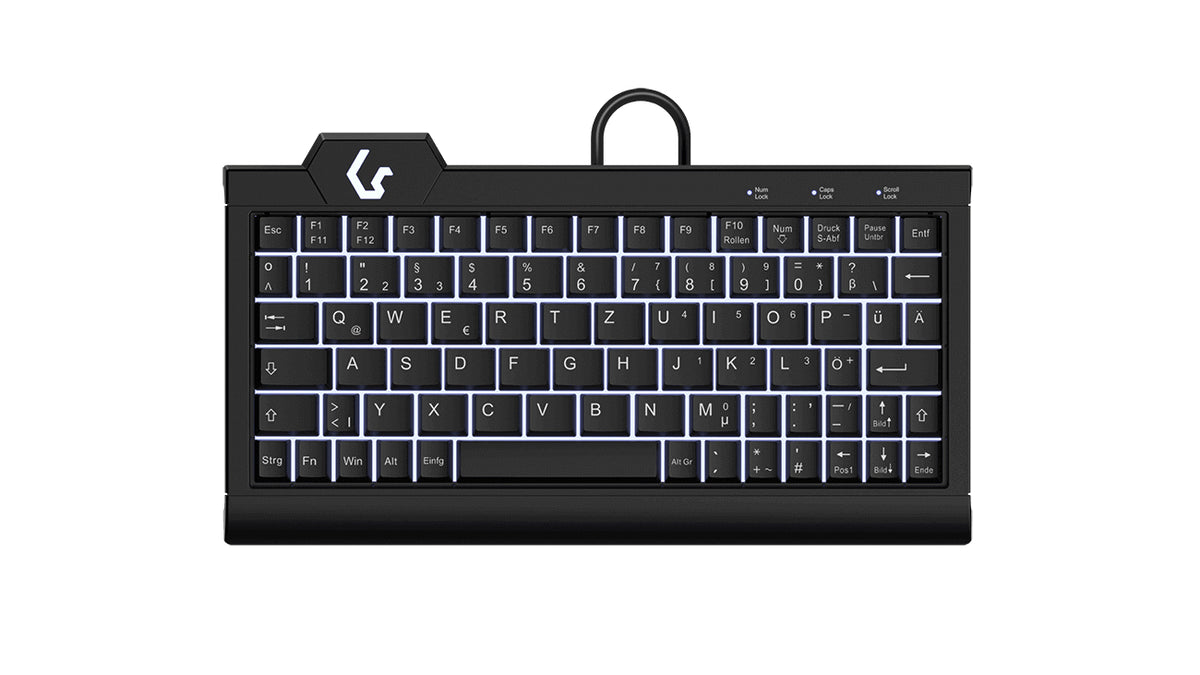 KeySonic KSK-3010ELC (DE) tangentbord Hem USB QWERTZ tyska Svart
