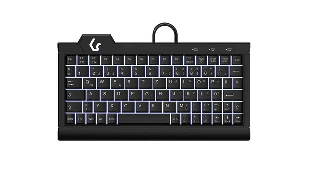 KeySonic KSK-3010ELC (DE) tangentbord Hem USB QWERTZ tyska Svart