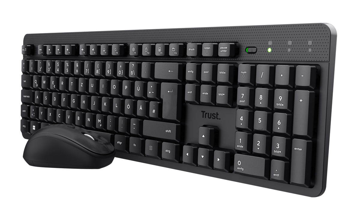 Trust TKM-360 tangentbord Mus inkluderad Kontor RF Trådlös QWERTY Nordic Svart