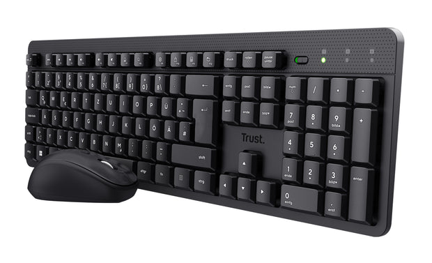 Trust TKM-360 tangentbord Mus inkluderad Kontor RF Trådlös QWERTY Nordic Svart