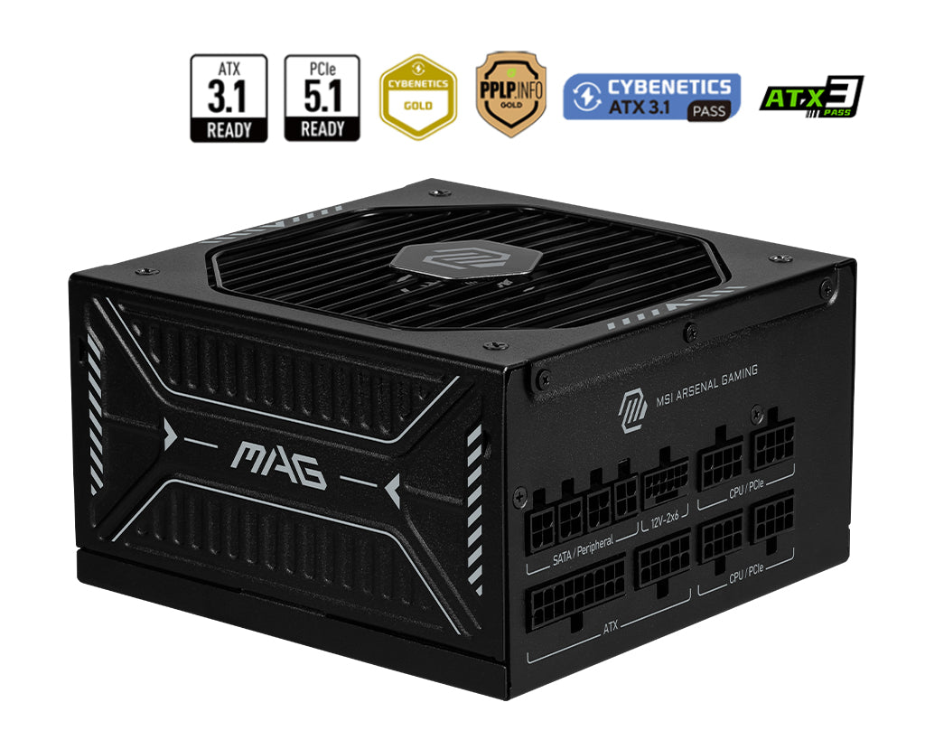 MSI MAG A850GLS PCIE5 strömförsörjningsenheter 850 W 24-pin ATX Svart