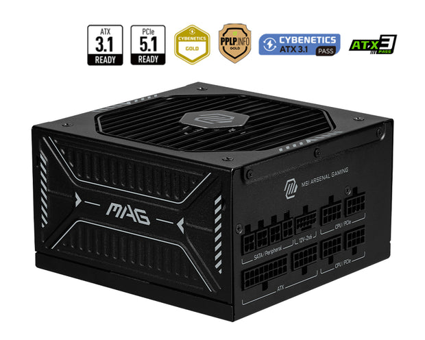 MSI MAG A850GLS PCIE5 strömförsörjningsenheter 850 W 24-pin ATX ATX Svart