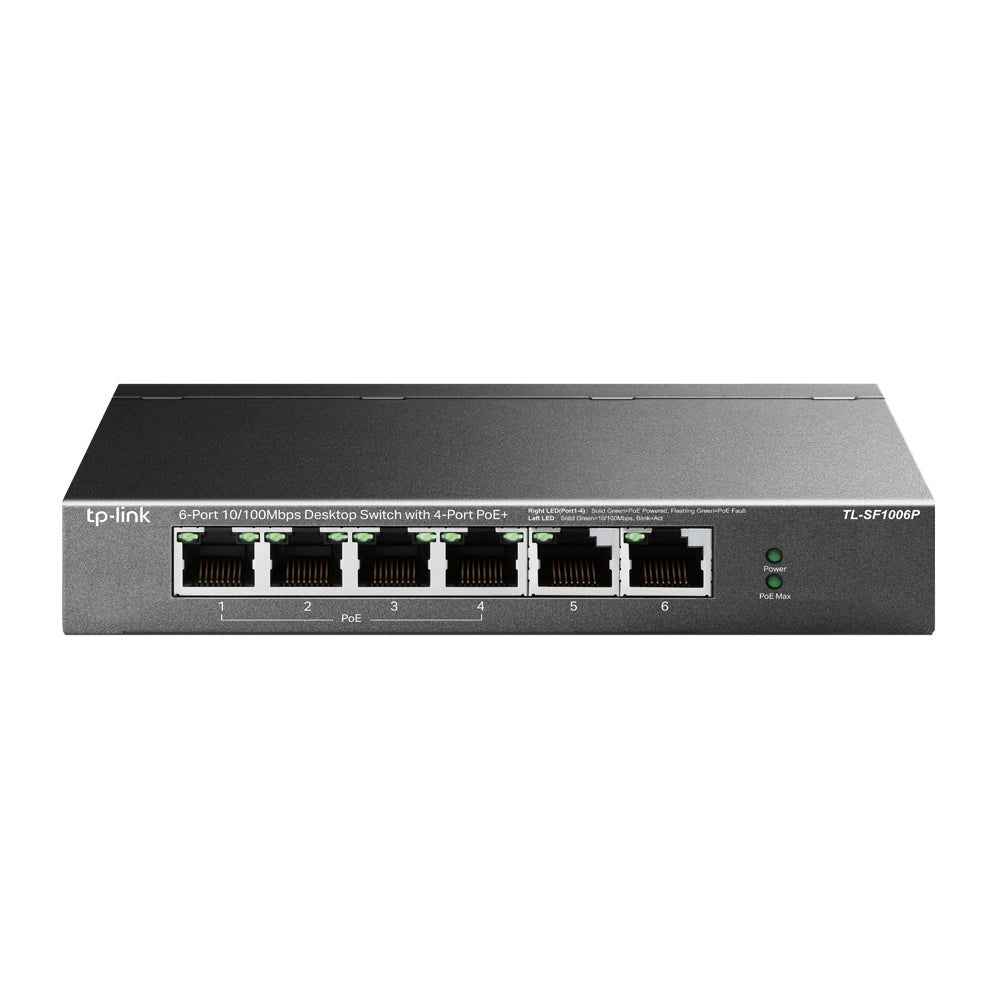 TP-Link TL-SF1006P nätverksswitchar Ohanterad Fast Ethernet (10/100)