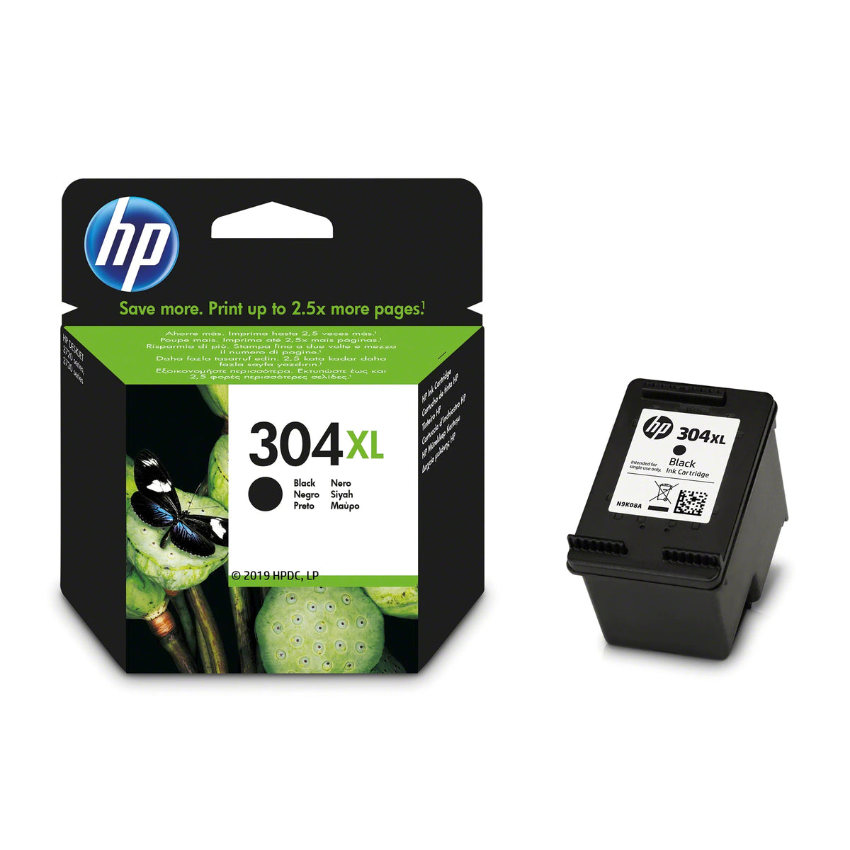 HP 304XL svart original bläckpatron
