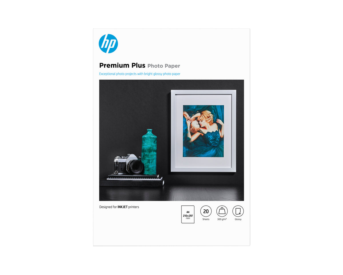 HP Premium Plus glättat fotopapper 20 ark/A4/210 x 297 mm