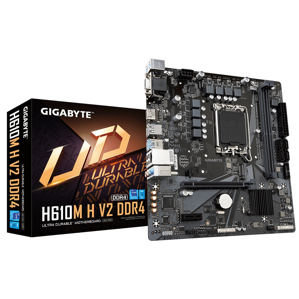 GIGABYTE H610M H V2 DDR4 moderkort Intel H610 Express LGA 1700 micro ATX