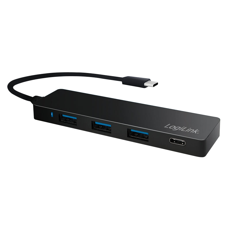 LogiLink UA0311 gränssnittshubbar USB 3.2 Gen 1 (3.1 Gen 1) Type-C 5000 Mbit/s Svart