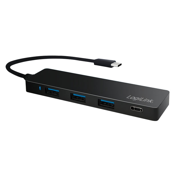 LogiLink UA0311 gränssnittshubbar USB 3.2 Gen 1 (3.1 Gen 1) Type-C 5000 Mbit/s Svart