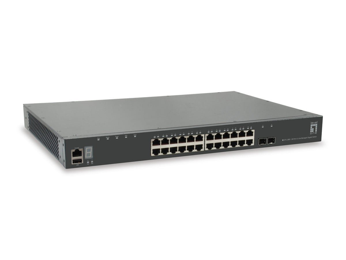 LevelOne GTL-2881 nätverksswitchar hanterad L3 Gigabit Ethernet (10/100/1000) Grå
