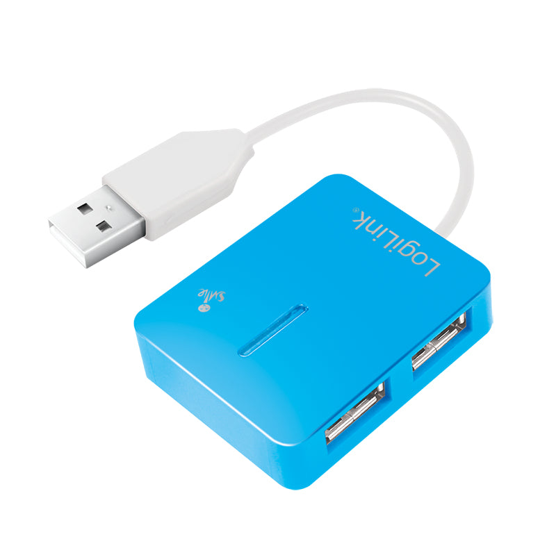 LogiLink UA0136 gränssnittshubbar USB 2.0 Type-A 480 Mbit/s Blå