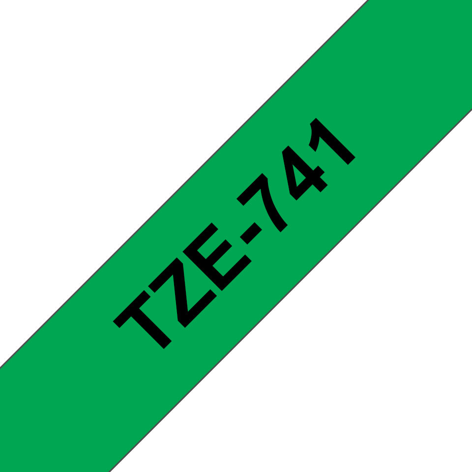 Brother TZE-741 etikett-tejp Svart på grön TZ