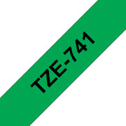 Brother TZE-741 etikett-tejp Svart på grön TZ