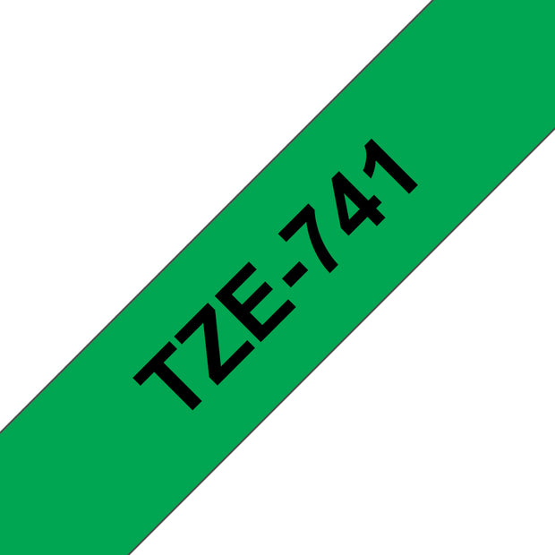 Brother TZE-741 etikett-tejp Svart på grön TZ
