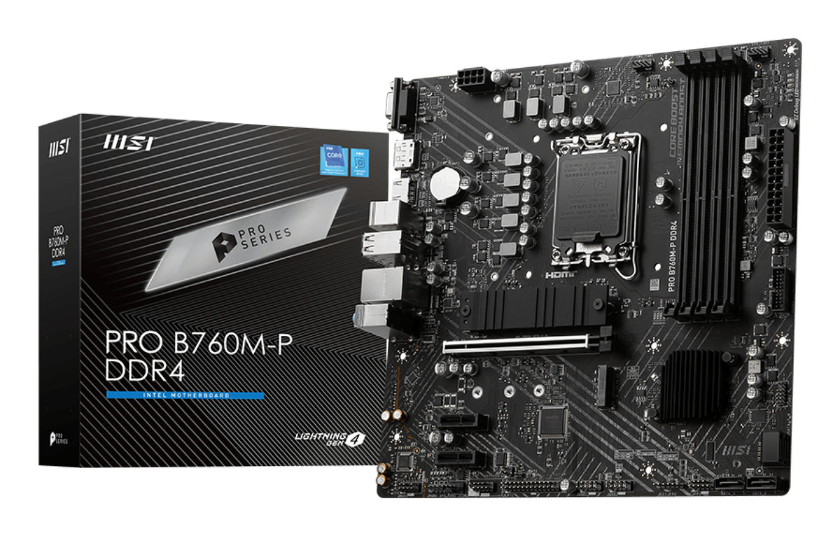 MSI PRO B760M-P DDR4 moderkort Intel B760 LGA 1700 micro ATX