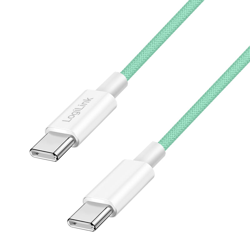 LogiLink CU0347 USB-kablar USB 2.0 1 m USB C 0,48 Gbit/s 60 W Grön