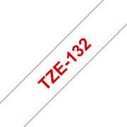 Brother TZE-132 etikett-tejp Röd på genomsynlig