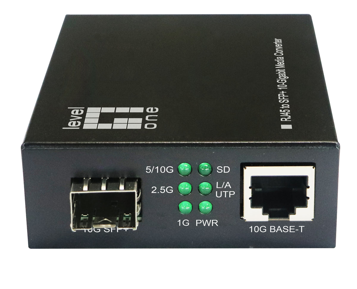 LevelOne GVT-2051 mediakonverterare för nätverk 10000 Mbit/s Svart - 1x10G