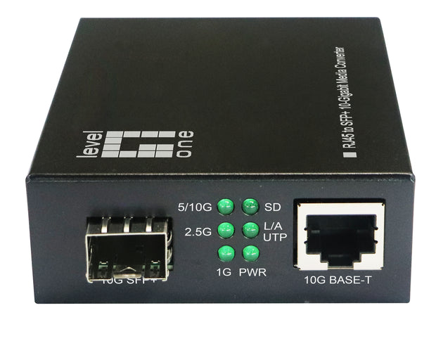 LevelOne GVT-2051 mediakonverterare för nätverk 10000 Mbit/s Svart - 1x10G