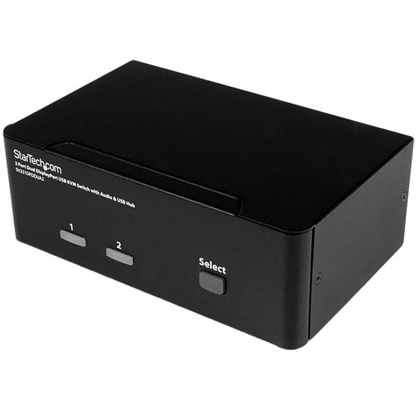 StarTech.com DisplayPort KVM-switch med 2 portar för dubbla skärmar