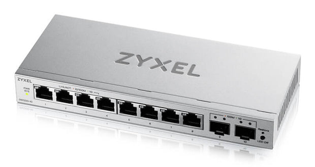 Zyxel GS1200-10v3 hanterad L2 Gigabit Ethernet (10/100/1000) Skrivbord Grå