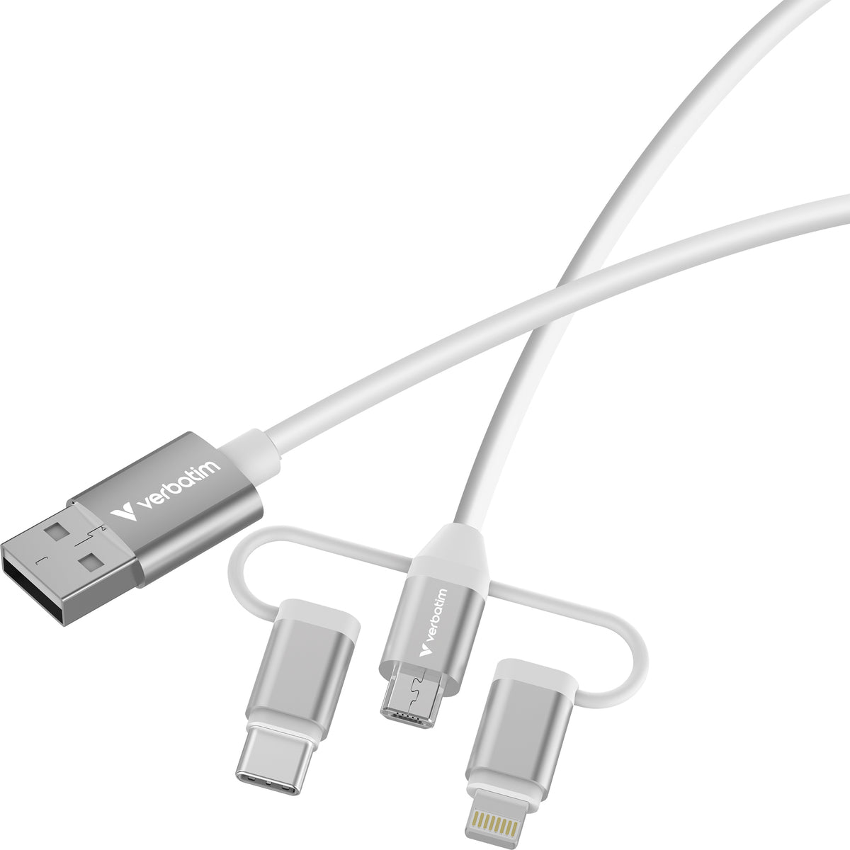 Verbatim 32394 USB-kablar USB 2.0 1 m USB A 2 x USB C/Micro USB-B/Lightning 0,48