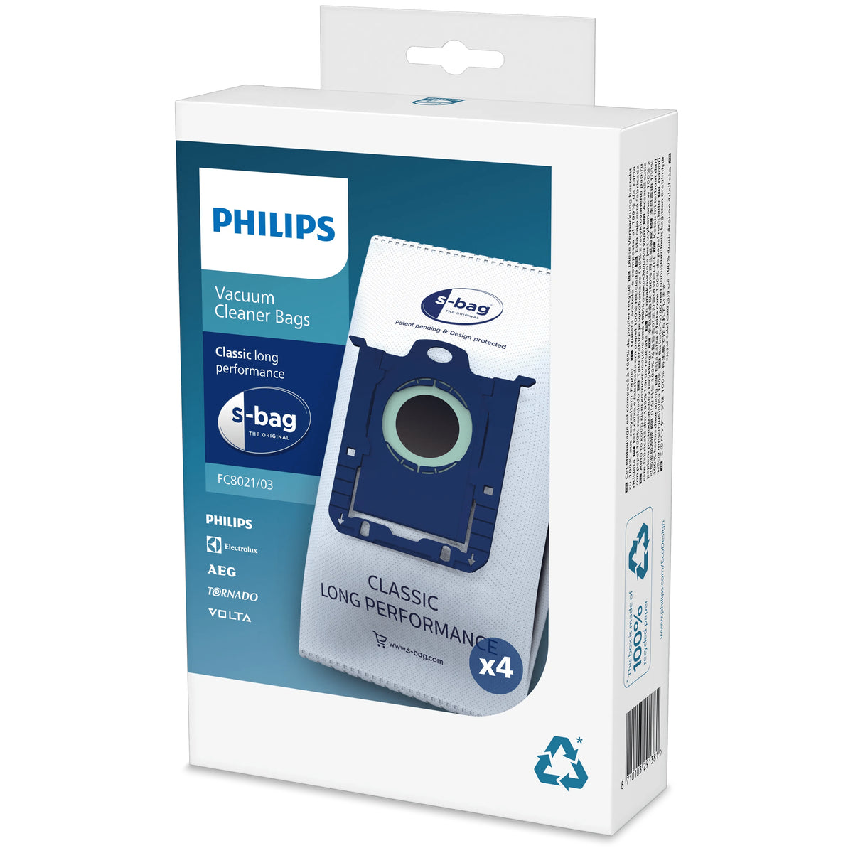 Philips s-bag 4 st dammsugarpåsar