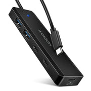 Axagon HUE-C2C gränssnittshubbar USB 3.2 Gen 1 (3.1 Gen 1) Type-C 5000 Mbit/s Svart