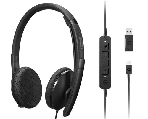 Lenovo 4XD1M45626 hörlur och headset Kabel Huvudband USB Type-C Svart