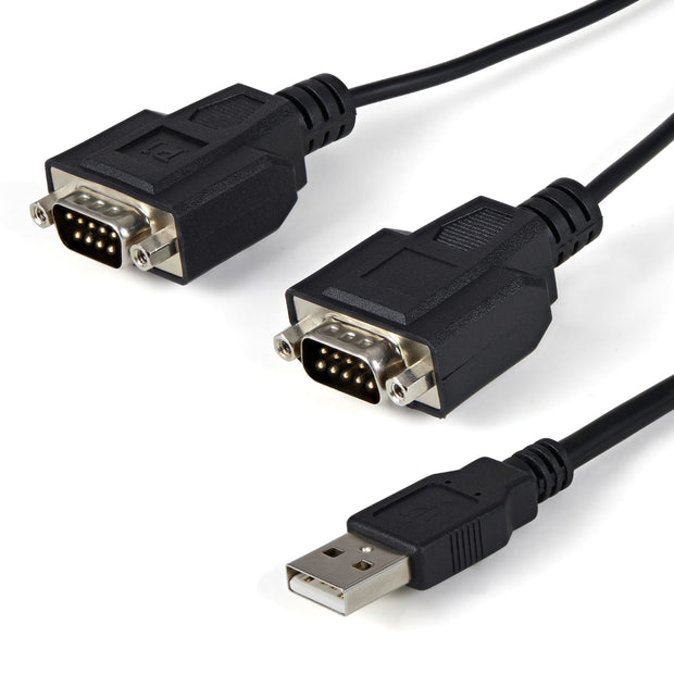 StarTech.com FTDI USB till seriell RS232-kabeladapter med 2 portar och COM-retention