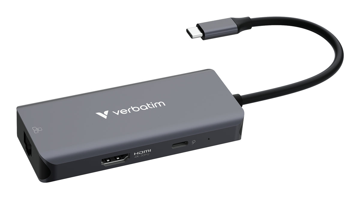 Verbatim 32157 gränssnittshubbar USB 3.2 Gen 1 (3.1 Gen 1) Type-C 5000 Mbit/s Grå