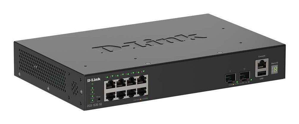 D-Link DGS-1530-10 hanterad L2 Gigabit Ethernet (10/100/1000) Svart