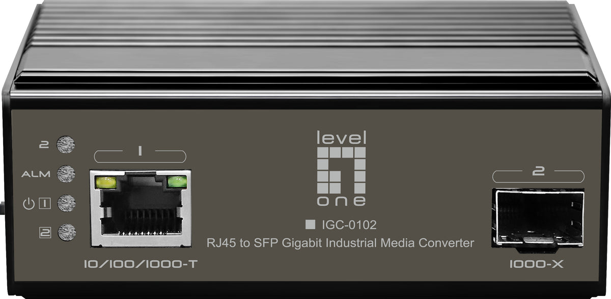 LevelOne IGC-0102 mediakonverterare för nätverk 1000 Mbit/s Svart
