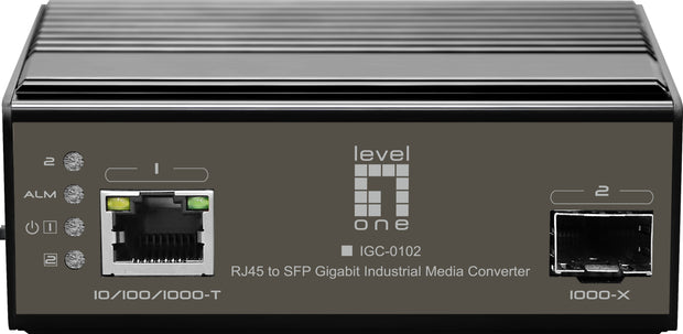 LevelOne IGC-0102 mediakonverterare för nätverk 1000 Mbit/s Svart