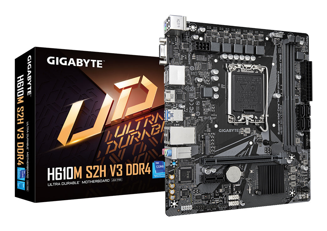 GIGABYTE H610M S2H V3 DDR4 moderkort Intel H610 Express LGA 1700 micro ATX