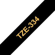 Brother TZE-334 etikett-tejp Guld på svart