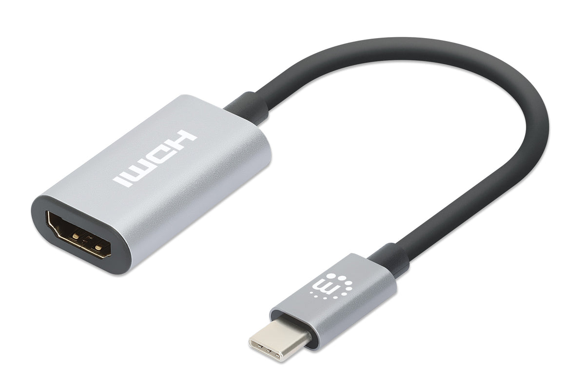 Manhattan 153973 videokabeladapter 0,11 m USB Type-C HDMI Grå