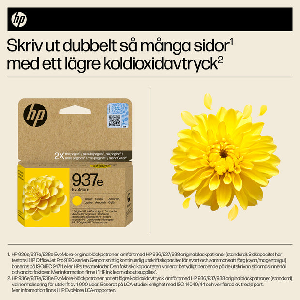 HP 937e EvoMore gul originalbläckpatron bläckpatron