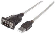 Manhattan 151801 seriella kablar Silver 0,45 m USB A Serial/COM/RS232/DB9