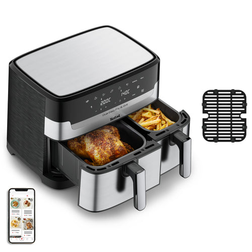Tefal Dual Easy Fry & Grill EY905D Dubbel 8,3 l Fristående 2700 W Varmluftsfritös