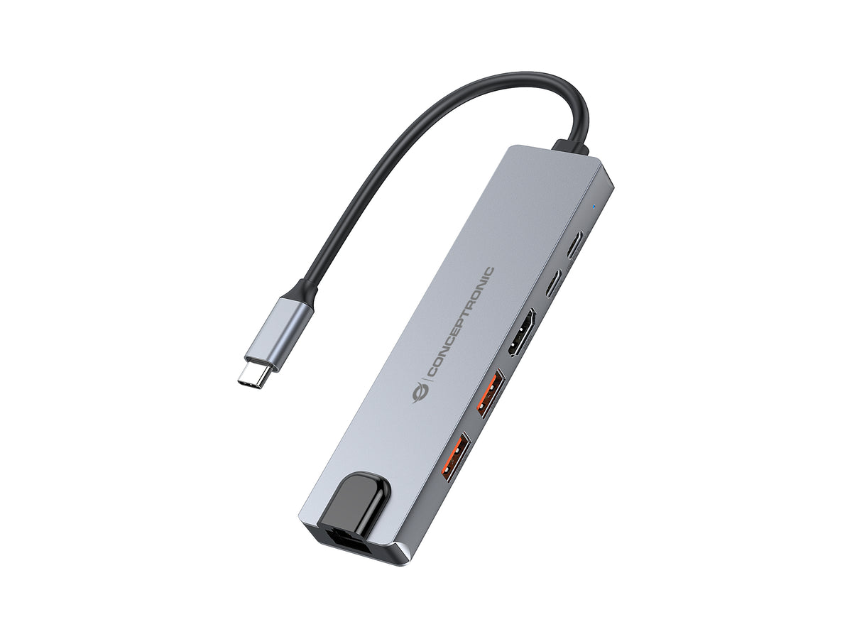 Conceptronic DONN29G dockningsstationer för bärbara datorer Kabel USB 3.2 Gen 2 (3.1