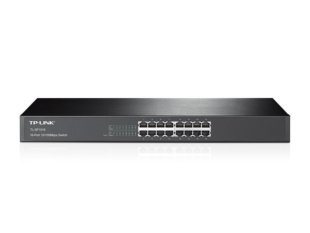 TP-Link TL-SF1016 nätverksswitchar Ohanterad Fast Ethernet (10/100) 1U Svart