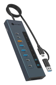 ICY BOX IB-HUB1742CR-C2PD USB 3.2 Gen 2 (3.1 Gen 2) Type-A + Type-C 10000 Mbit/s