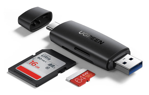 Ugreen CM304 kortläsare USB 3.0 Type-A/Type-C Svart