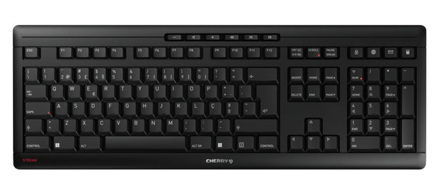 CHERRY STREAM KEYBOARD WIRELESS tangentbord Universal RF Trådlös QWERTY Portugisisk Svart
