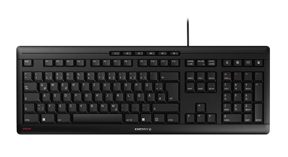CHERRY STREAM tangentbord Hem / Kontor USB QWERTY Portugisisk Svart